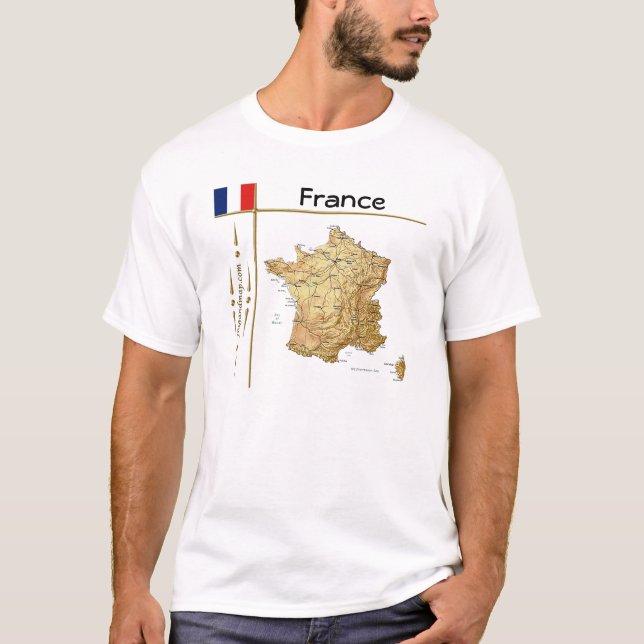 France Map + Flag + Title T-Shirt (Front)