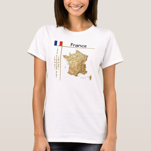 France Map + Flag + Title T-Shirt (Front)