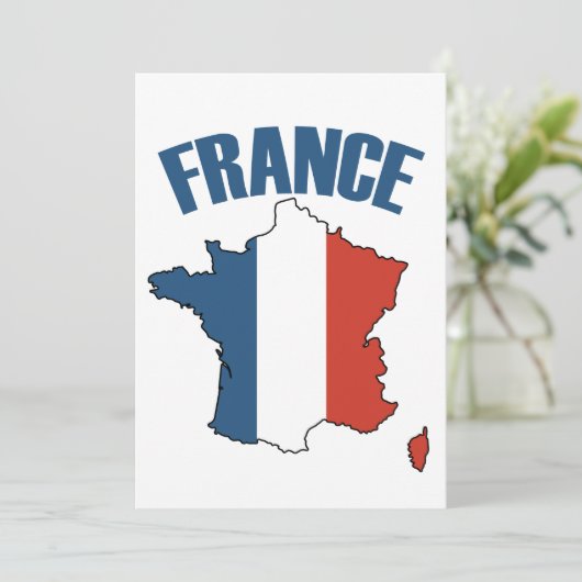 France Map - French Flag (Standing Front)