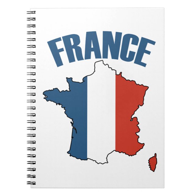 France Map - French Flag Notebook (Front)
