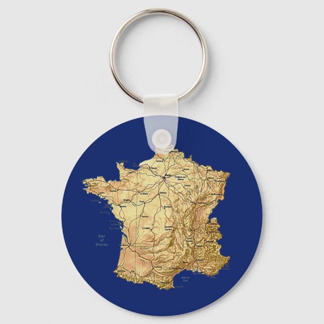 France Map Keychain (Front)