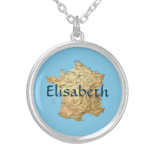 France Map + Name Necklace