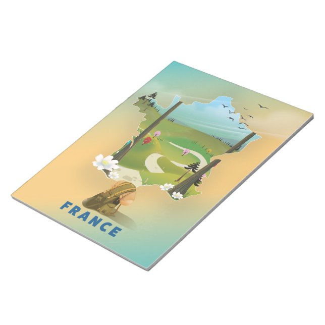 France map vintage travel poster notepad (Angled)