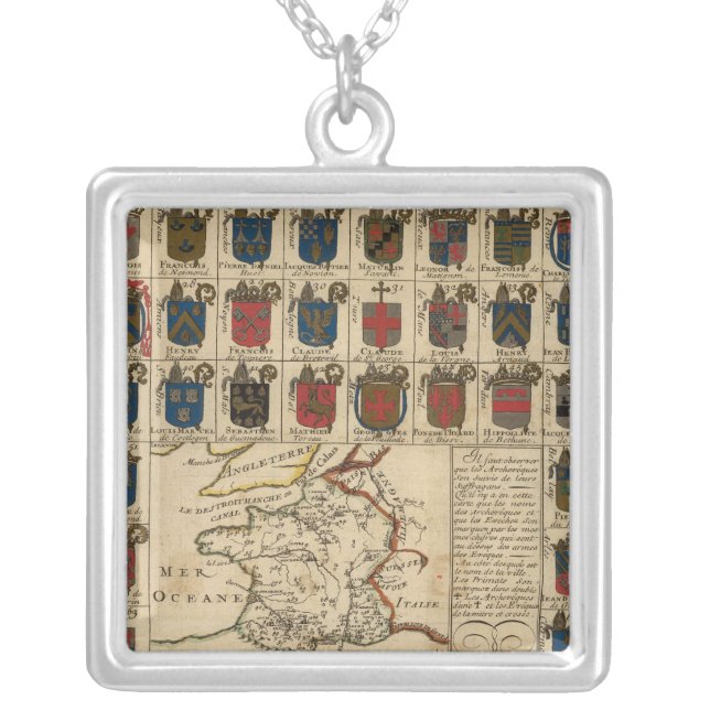 France Military Silver Plated Necklace (Front)