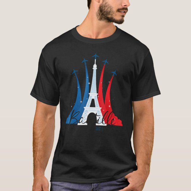 France National Celebration Bastille Day T-Shirt (Front)