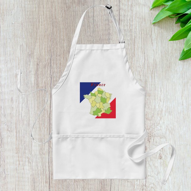 France National Colours And Map Adult Apron (Creator Uploaded)