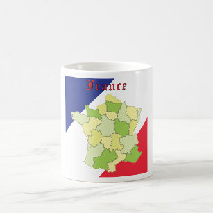 France National Colours And Map Coffee Mug