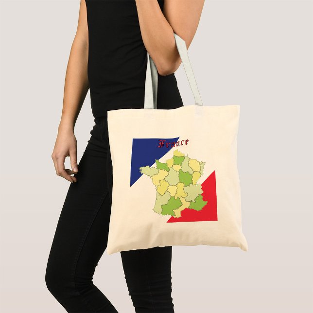 France National Colours And Map Tote Bag (Creator Uploaded)