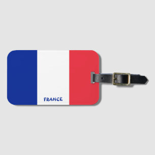 France National Flag Patriotic Luggage Tag