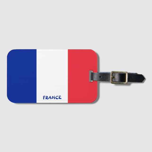 France National Flag Patriotic Luggage Tag (Front Horizontal)