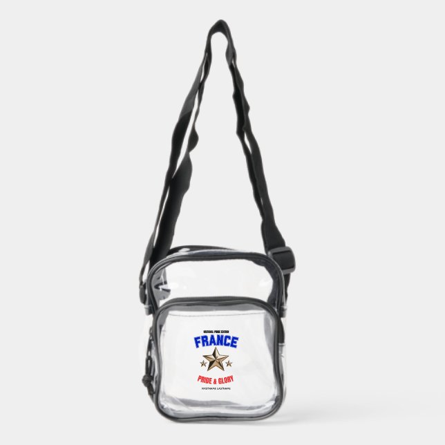 France National Pride Custom Clear Crossbody Bag (Front)