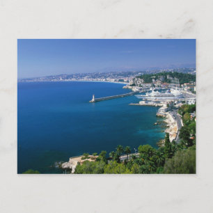 France, Nice, aerial view of the port Postcard