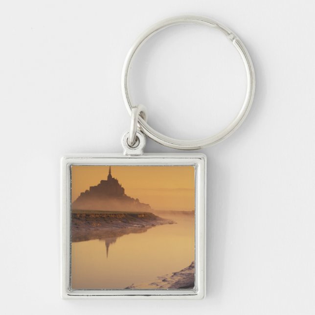 FRANCE, Normandy Mont St. Michel. Morning Light Keychain (Front)