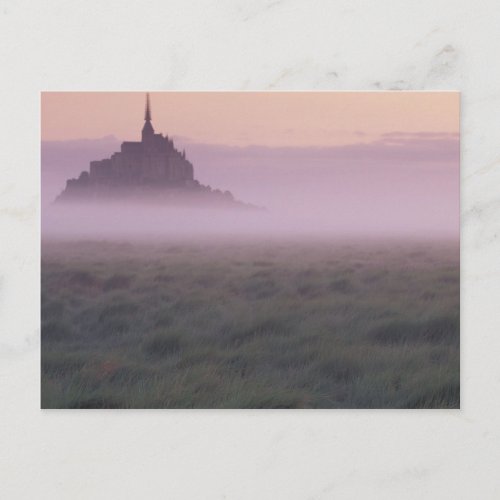 FRANCE Normandy Mont St Michel Morning Mist Postcard