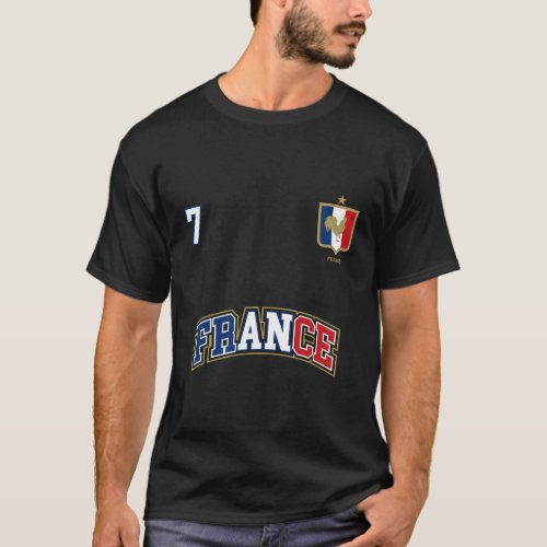 France Number 7 Soccer Team Sports French Flag T_Shirt