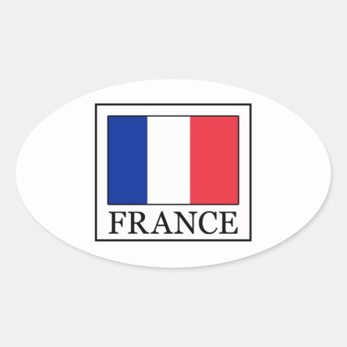 France Oval Sticker