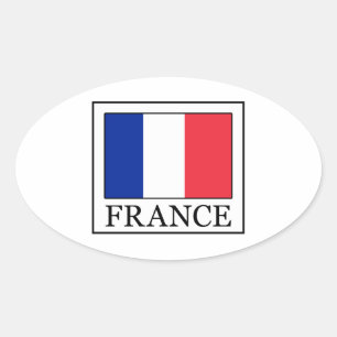 France Oval Sticker