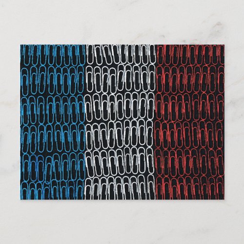 France Paper Clip Postcard