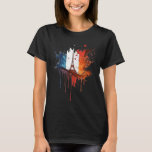 France Paris Abstract Splatter French Flag Eiffel  T-Shirt