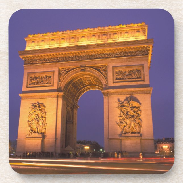 France, Paris, Arc de Triomphe at dusk. Coaster (Front)