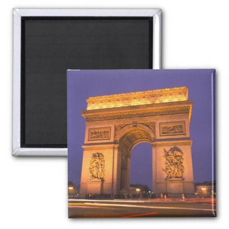 France, Paris, Arc De Triomphe At Dusk. Magnet
