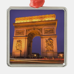 France, Paris, Arc de Triomphe at dusk. Metal Ornament