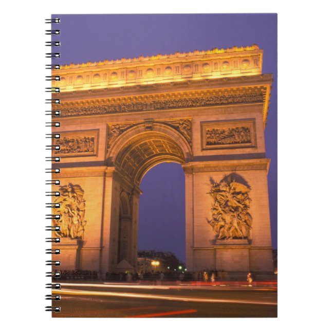 France, Paris, Arc de Triomphe at dusk. Notebook (Front)