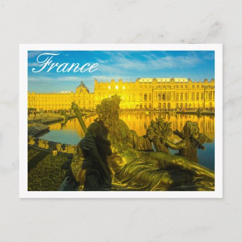 France Paris Architecture Sunset Versailles Postcard