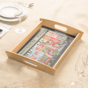 France Paris Cityscape Montmartre Fleurs Area Serving Tray