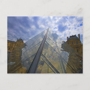 France, Paris Clouds reflect off the Louvre Postcard