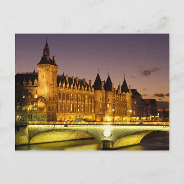 France, Paris, Conciergerie and river Seine at Postcard (Front)