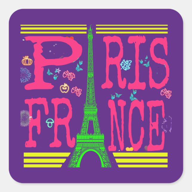 France, Paris,Eifel Tower Travel  Square Sticker (Front)