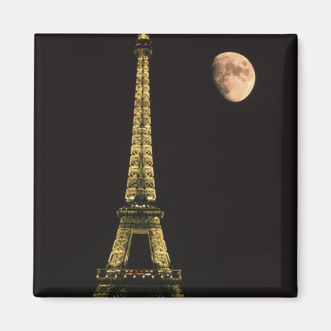 France, Paris. Eiffel Tower at night with Magnet (Front)
