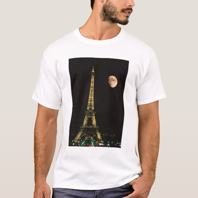 France, Paris. Eiffel Tower at night with T-Shirt (Front)