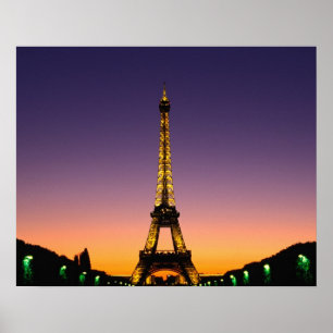 France, Paris, Eiffel Tower at sunset. Poster