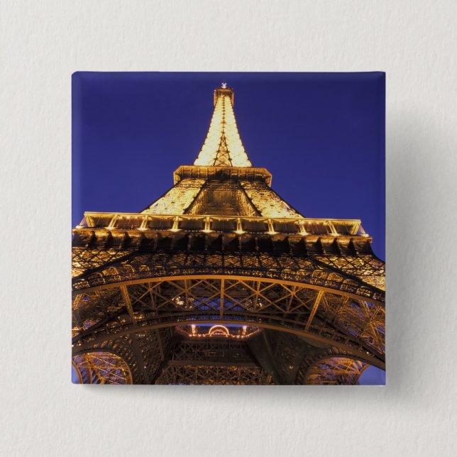 FRANCE, Paris Eiffel Tower, evening view Button (Front)