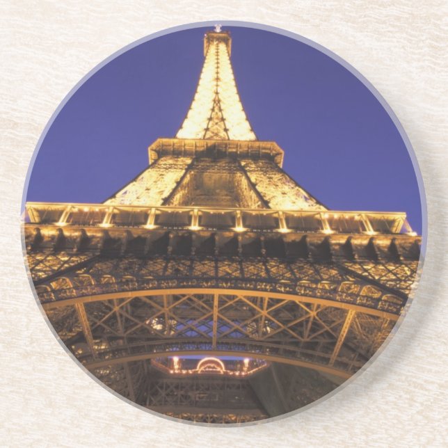 FRANCE, Paris Eiffel Tower, evening view Drink Coaster (Front)