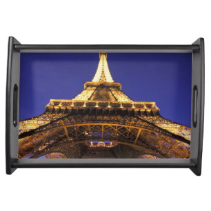 FRANCE, Paris Eiffel Tower, evening view Serving Tray