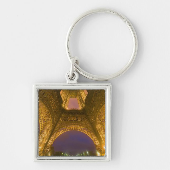 France, Paris. Eiffel Tower illuminated at 2 Keychain (Front)