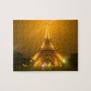 France, Paris. Eiffel Tower illuminated at 3 Jigsaw Puzzle