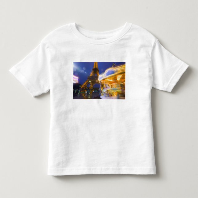France, Paris. Eiffel Tower in twilight fog and Toddler T-shirt (Front)