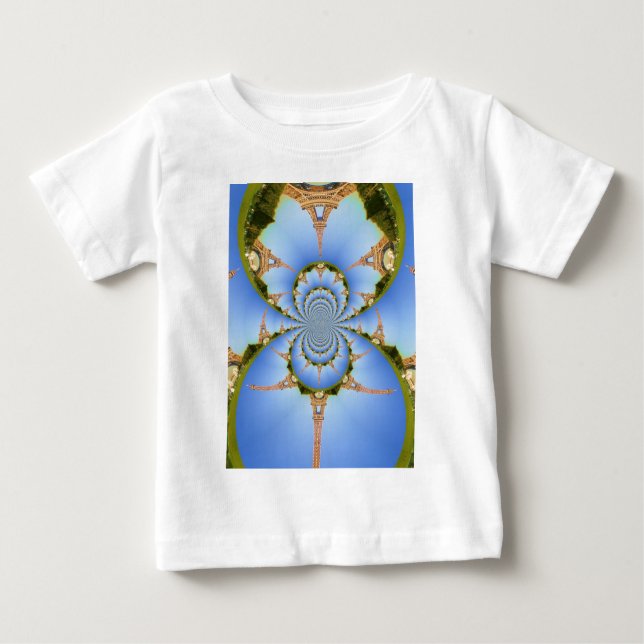 France Paris Eiffel Tower Kaleidoscope Blue Lovely Baby T-Shirt (Front)