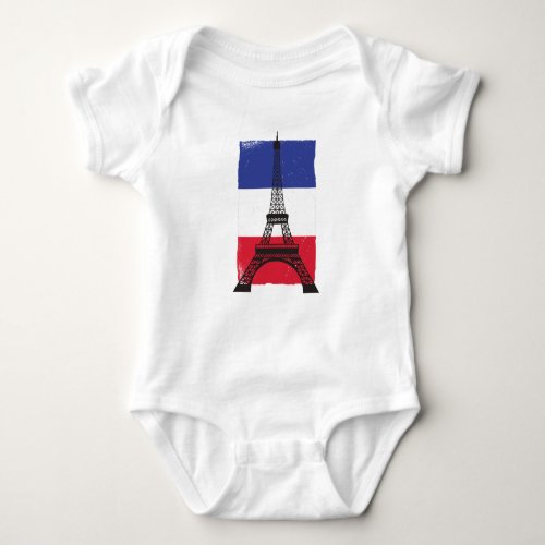 France Paris French Flag Baby Bodysuit