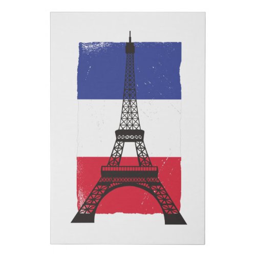 France Paris French Flag Faux Canvas Print