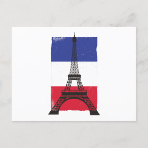 France Paris French Flag Postcard