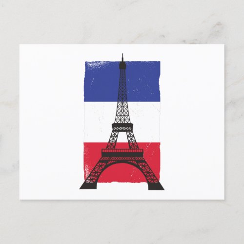 France Paris French Flag Postcard