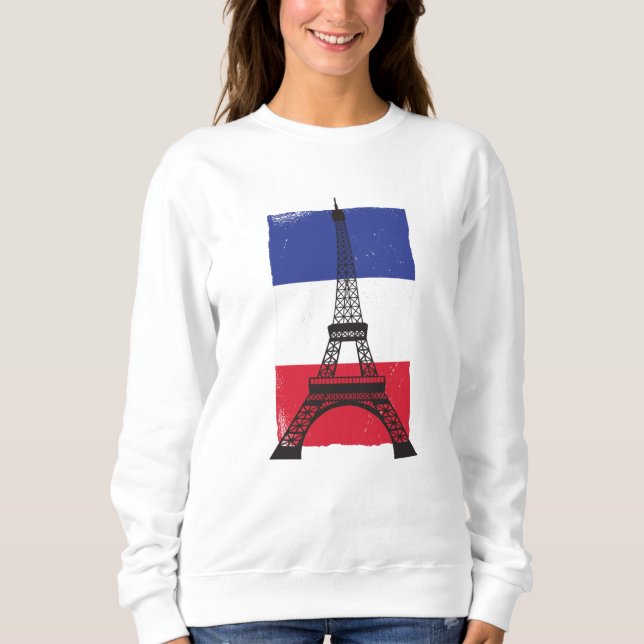 France Paris French Flag Sweatshirt (Front)