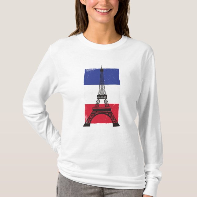 France Paris French Flag T-Shirt (Front)