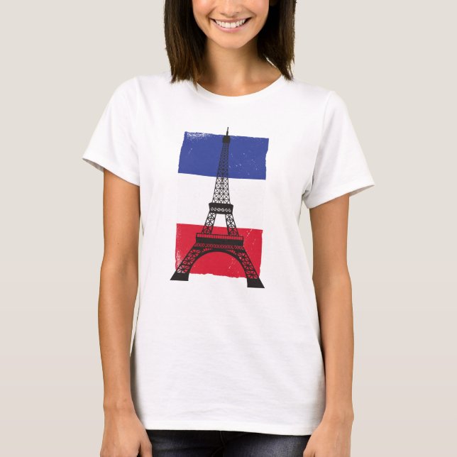 France Paris French Flag T-Shirt (Front)