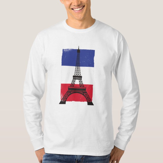 France Paris French Flag T-Shirt (Front)